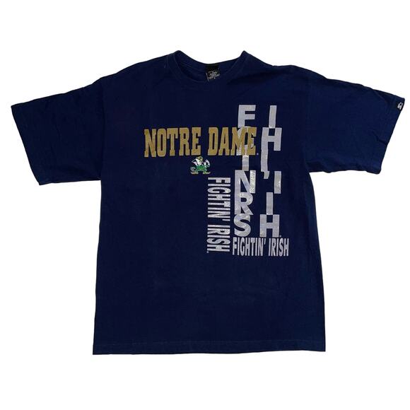Vintage Starter University of Notre Dame Fightin Irish Logo Spellout T-shirt - Picture 1 of 7
